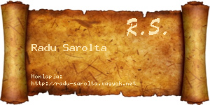 Radu Sarolta névjegykártya